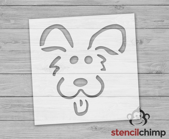 Cute Cartoon Dog Face Stencil, Animal Stencil, Stencil of a Happy Dog With  Tongue Out, Animal Lover Stencil, Gift for Pet Lover, Kid Craft - Etsy