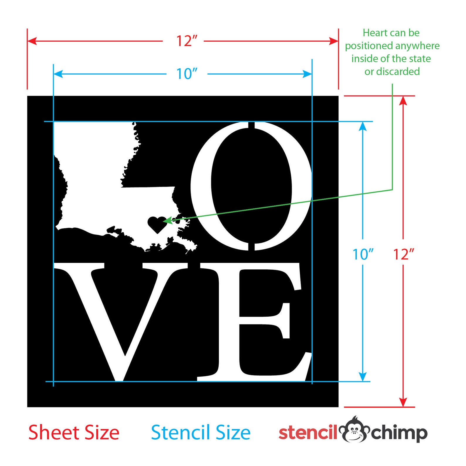Stencil Louisiana Love Stencil Louisiana Stencil Home | Etsy
