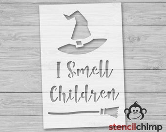 Stencil, I Smell Children Stencil, Witch Hat Stencil, Trick or Treat, Fall Stencil, Halloween Stencil, DIY project for October Craft