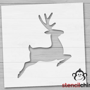 Reindeer Stencil | Christmas Stencil | Deer Stencil | Holiday Stencil | Winter Decor | Rudolph Stencil | Santa&#39;s reindeer | DIY Art Stencil