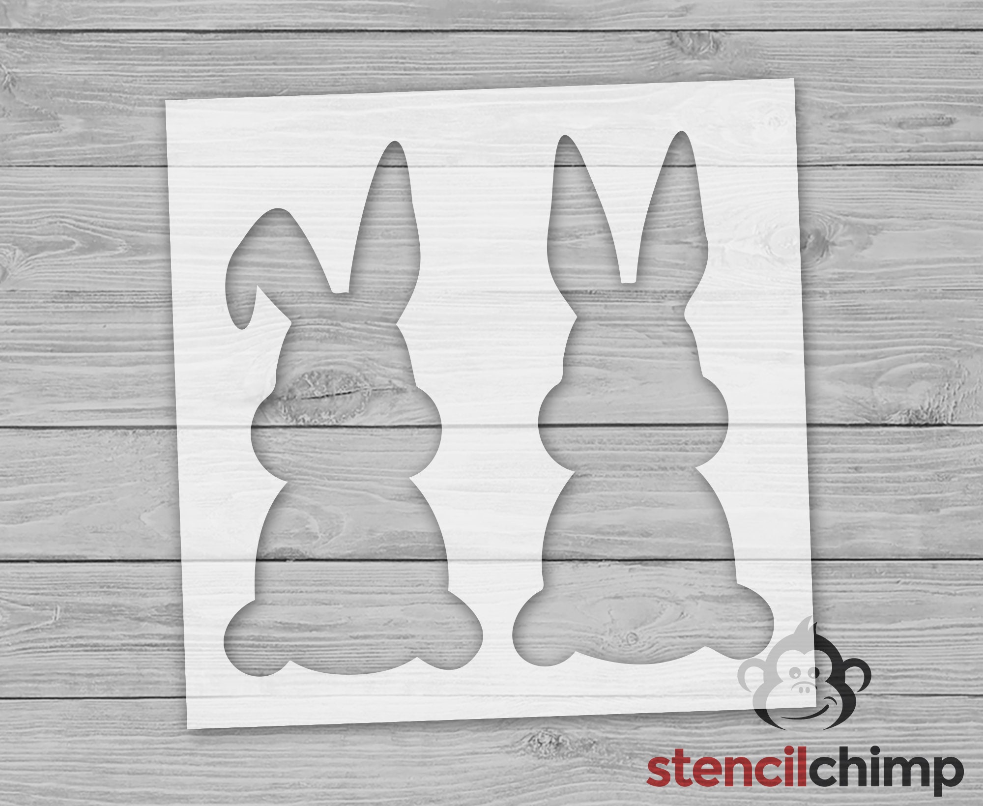 Two Easter Bunnies Stencil for Easter Rabbit Stencil for Etsy UK