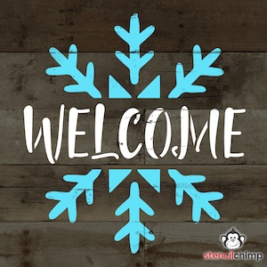 Welcome Snowflake Stencil | Welcome Stencil | Winter Decor | Christmas Stencil | Winter Stencil | Holiday Stencil | DIY Art Stencil for Wood