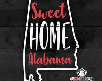 Sweet Home Alabama Stencil | Alabama State Stencil | diy ONE TIME USE Pallet Art Stencil for Home Decor | Vinyl Stencil | State Stencil