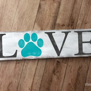 Love Your Pet Stencil | Paw Stencil | Animal Lover Stencil | Horizontal Paw Stencil | Dog Lover Stencil | DIY Wood Stencil for Sign