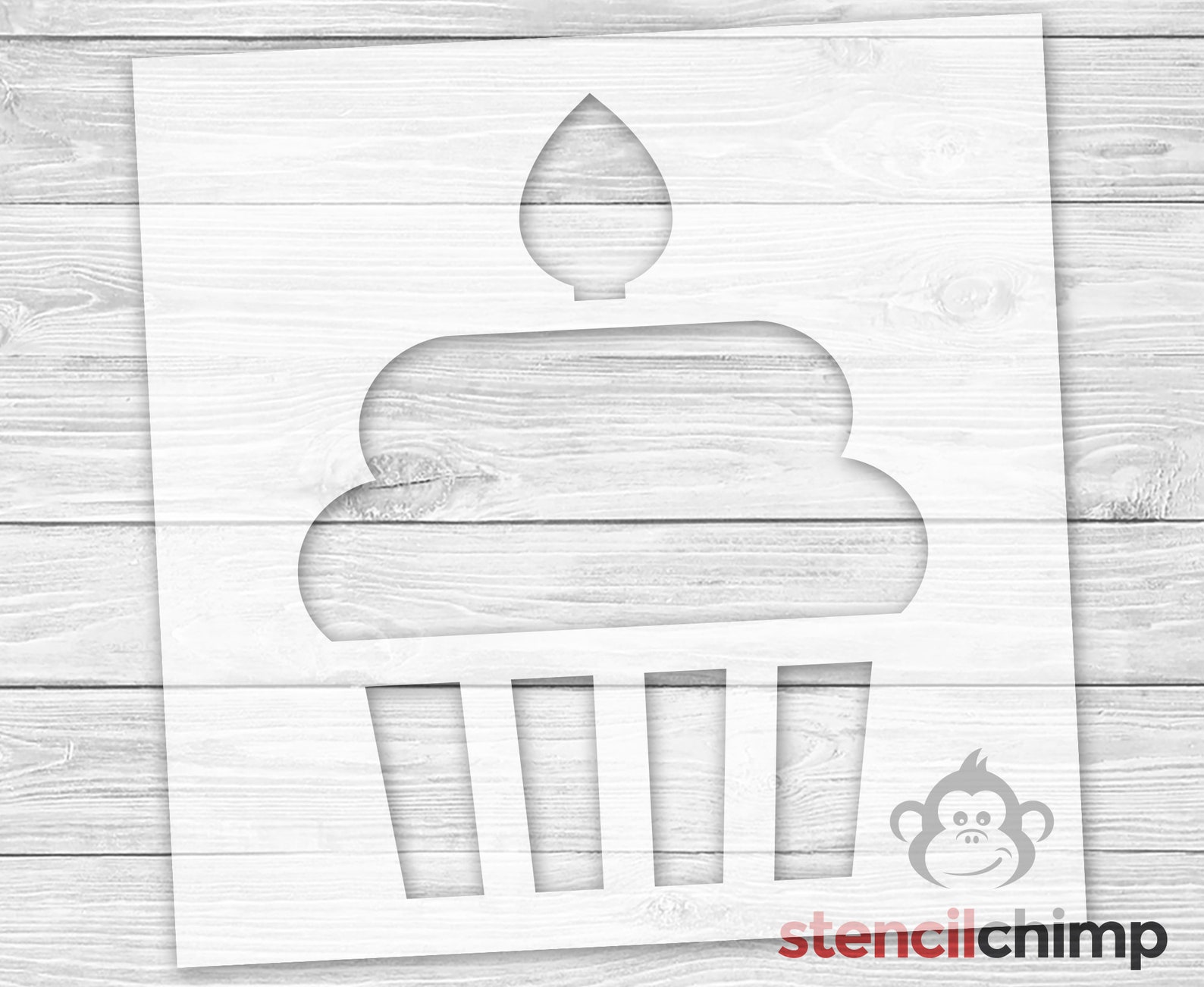 Cupcake Stencil Cake Stencil Birthday Stencil Happy Etsy