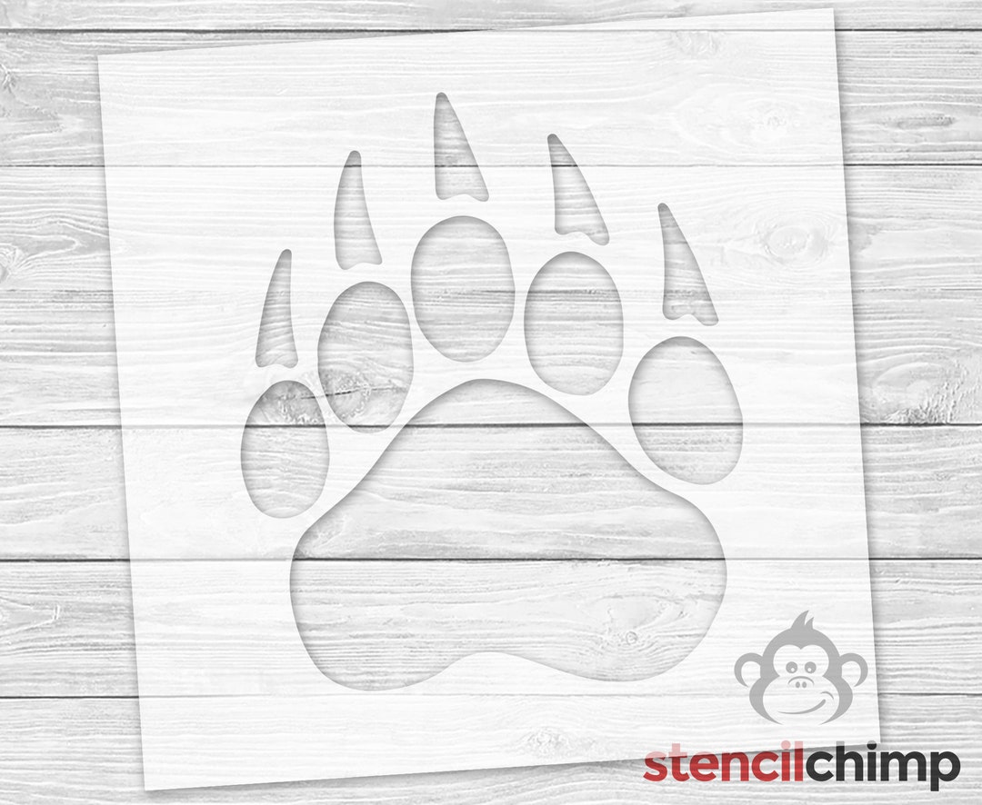 Bear Paw Stencil Animal Paw Stencil Bear Stencil Large - Etsy