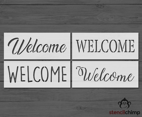 WELCOME Stencil, Farmhouse Style Stencil, Welcome Sign Stencil, Welcome  Stencil, Mylar Reusable Stencil, Farmhouse Stencil, 