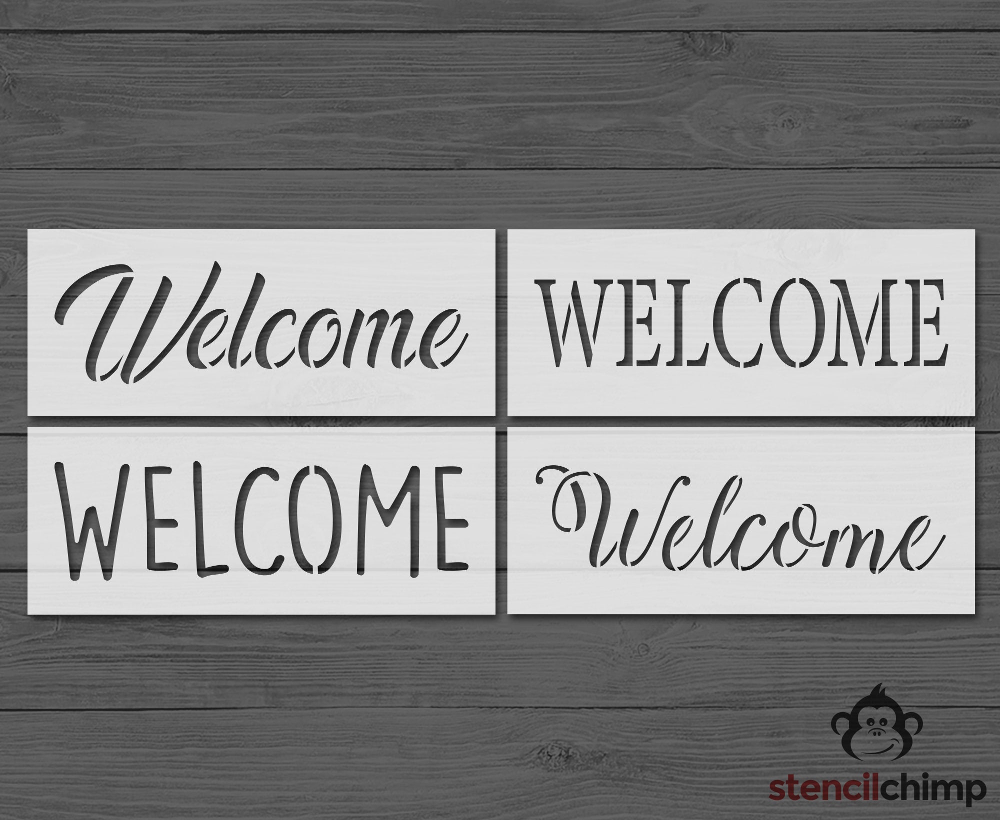 Welcome Stencil Bundle, Farmhouse Stencil, Door Stencil, Farmhouse