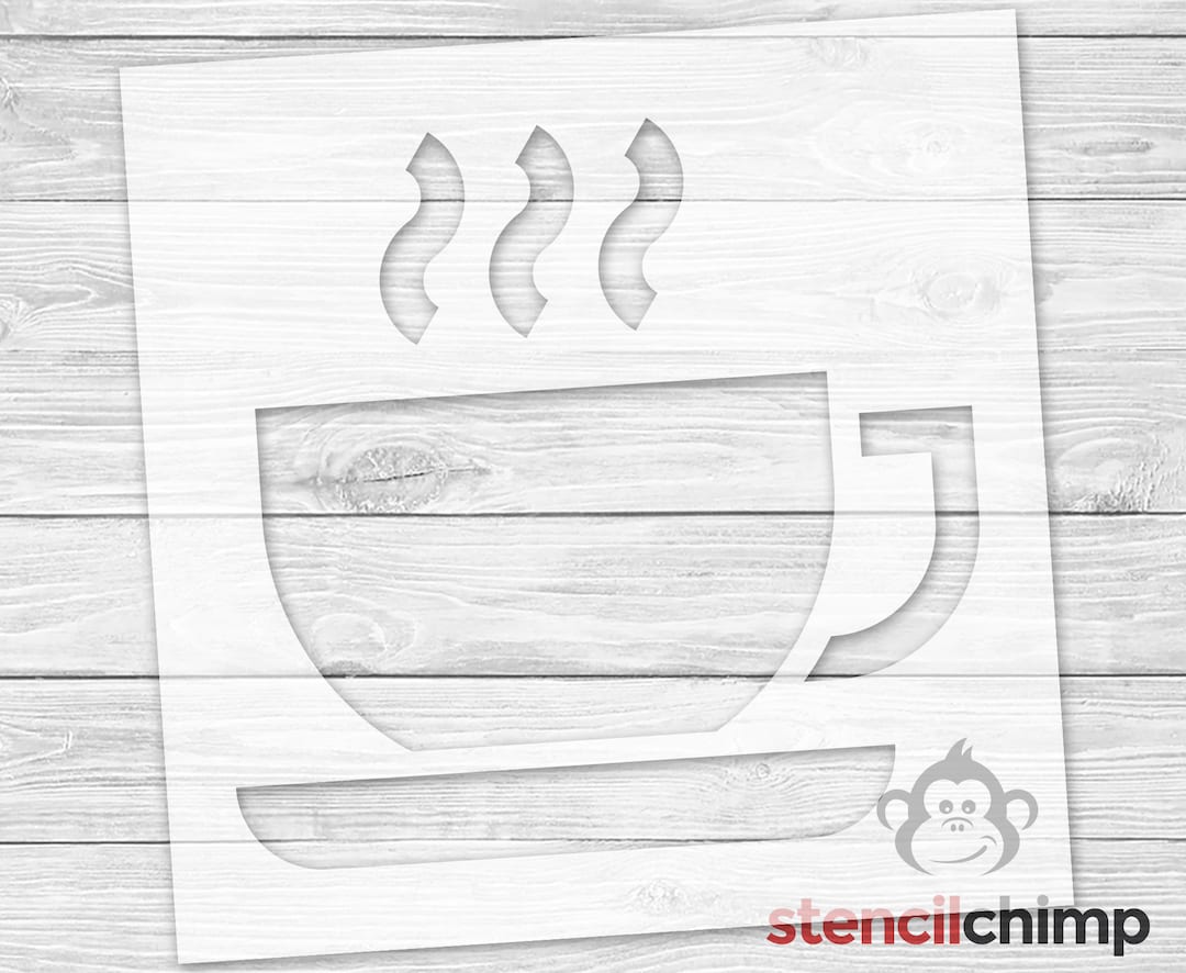 Coffee Cup Stencil Coffee Stencil Coffee Mug Stencil Java Stencil for