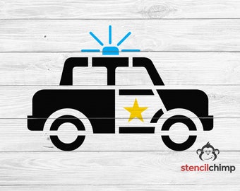 Police Car Stencil | Transportation Stencil | Police Stencil for Wood Sign | Police Car Wall Art Stencil | Cops Stencil | Stencil for Kids
