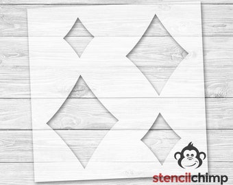 Diamond Playing Card Stencil | 4 sizes Diamonds Stencil Sheet | Various Size Diamond Stencil | Poker Game Stencil | DIY Art Stencil
