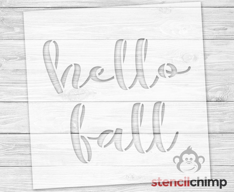 Stincil Fall Hello Fall Stencil | Autumn Stencil | Hello Stencil | Seasons Stencil ...