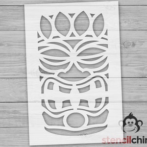 Stencil, Tiki Mask Stencil, Island Stencil, Polynesian Stencil,  Wooden Tiki,  Hawaiian Stencil for Wood Sign, DIY project for Craft