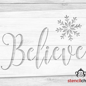 Believe Stencil | Christmas Stencil | Holiday Stencil | Gift Idea | Christmas Decoration Stencil | Magic of Christmas | DIY Art Stencil