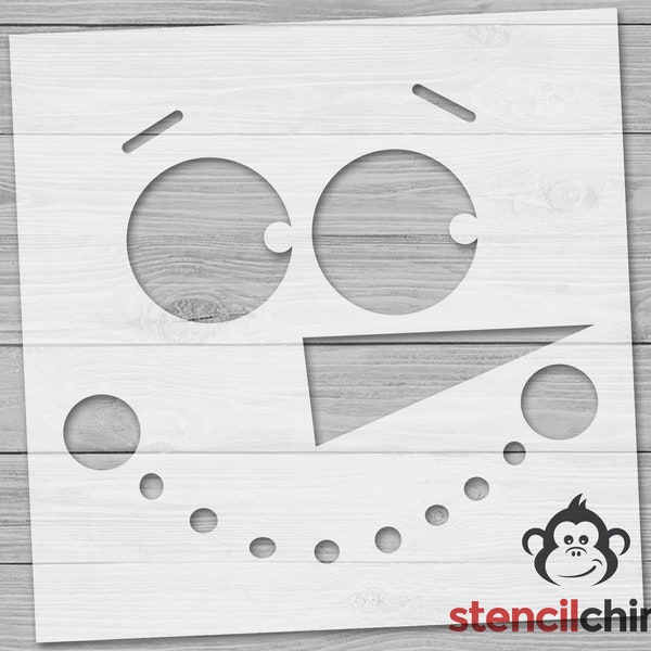 Stencil, Snowman Face Stencil, Christmas Stencil, Winter Stencil, Cookie Stencil, Happy Snow face Stencil,  DIY Art Stencil for Wood Sign