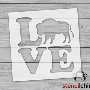 Vintage Love Buffalo Stencil for Wood Sign, Football Fan Décor for Man Cave, New York Stencil, State Craft, Painting Stencil