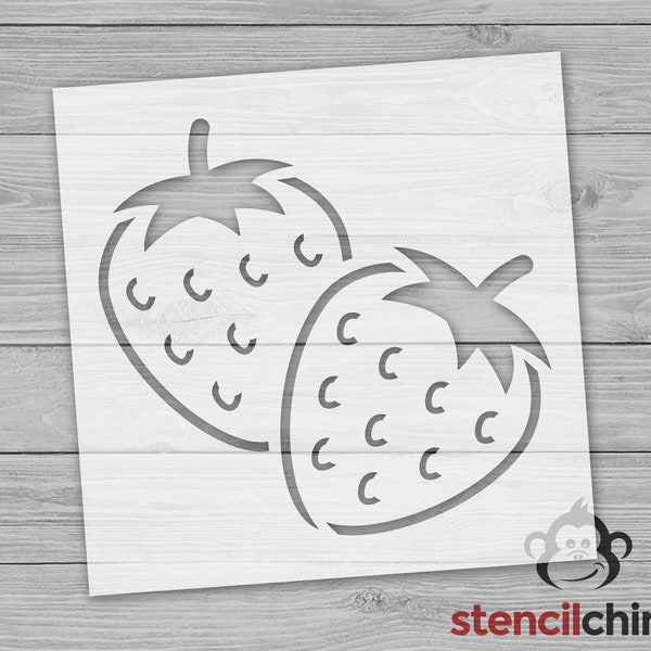 Strawberry Stencil for Garden Sign, 2 Strawberries Outline, Fruit Stencil for Painting, Strawberry Festival Sign, Summer Stencil, Craft