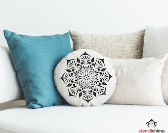 Mandala Stencil for Kitchen Floor - Decorative Circular Moroccan Design - Repeating Pattern