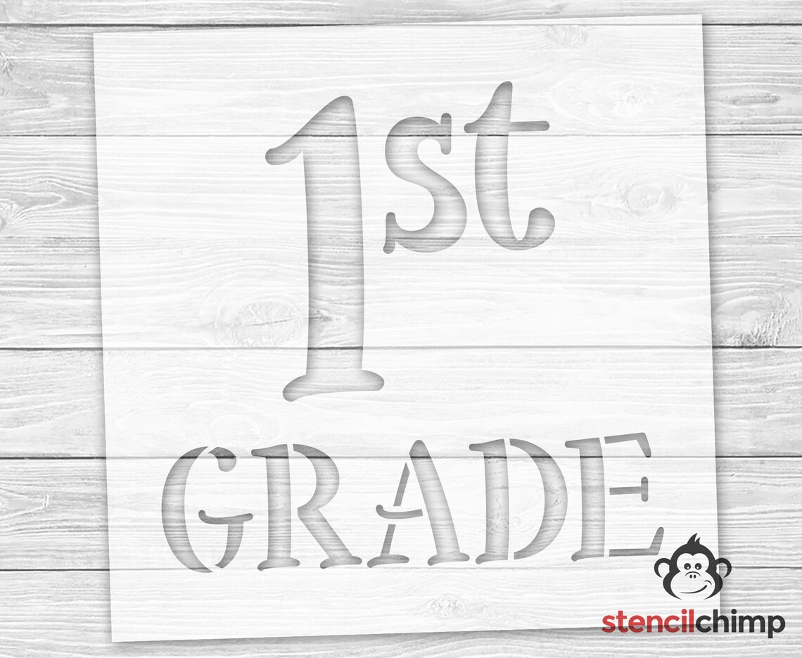 First Day of School Stencil 1st Grade Stencil for DIY - Etsy