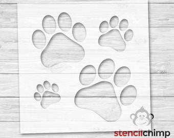 4 Paw Print Stencil (Stencil contains 4 animal paw prints in various sizes!) |  Paw Print Stencil | Animal Print | DIY Art Stencil