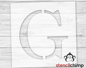 Letter G Stencil for Sign, Serif Letter Stencil, Monogram Letter Stencil, Vinyl, Reusable Plastic, Name Stencil, Wedding Gift, Home Decor