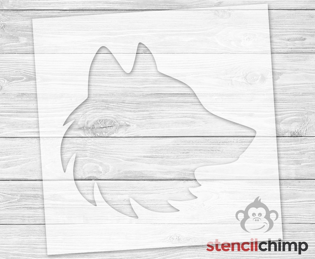 Wolf Head Stencil Wolf Stencil for Wood Sign Mylar Stencil