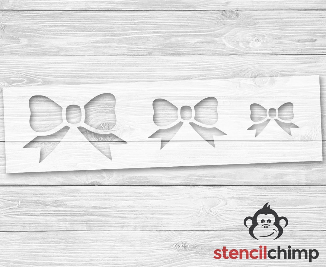 Bow Stencil Hair Ribbon Stencil 3 Sizes Present Stencil Hair Bows DIY