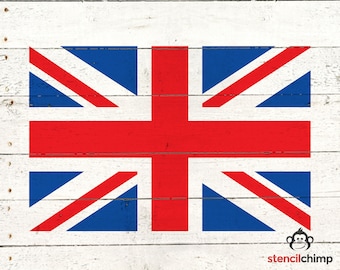 UK Flag Wall art Union Jack Laser Cut Mylar Stencil Airbrushing Visual ...