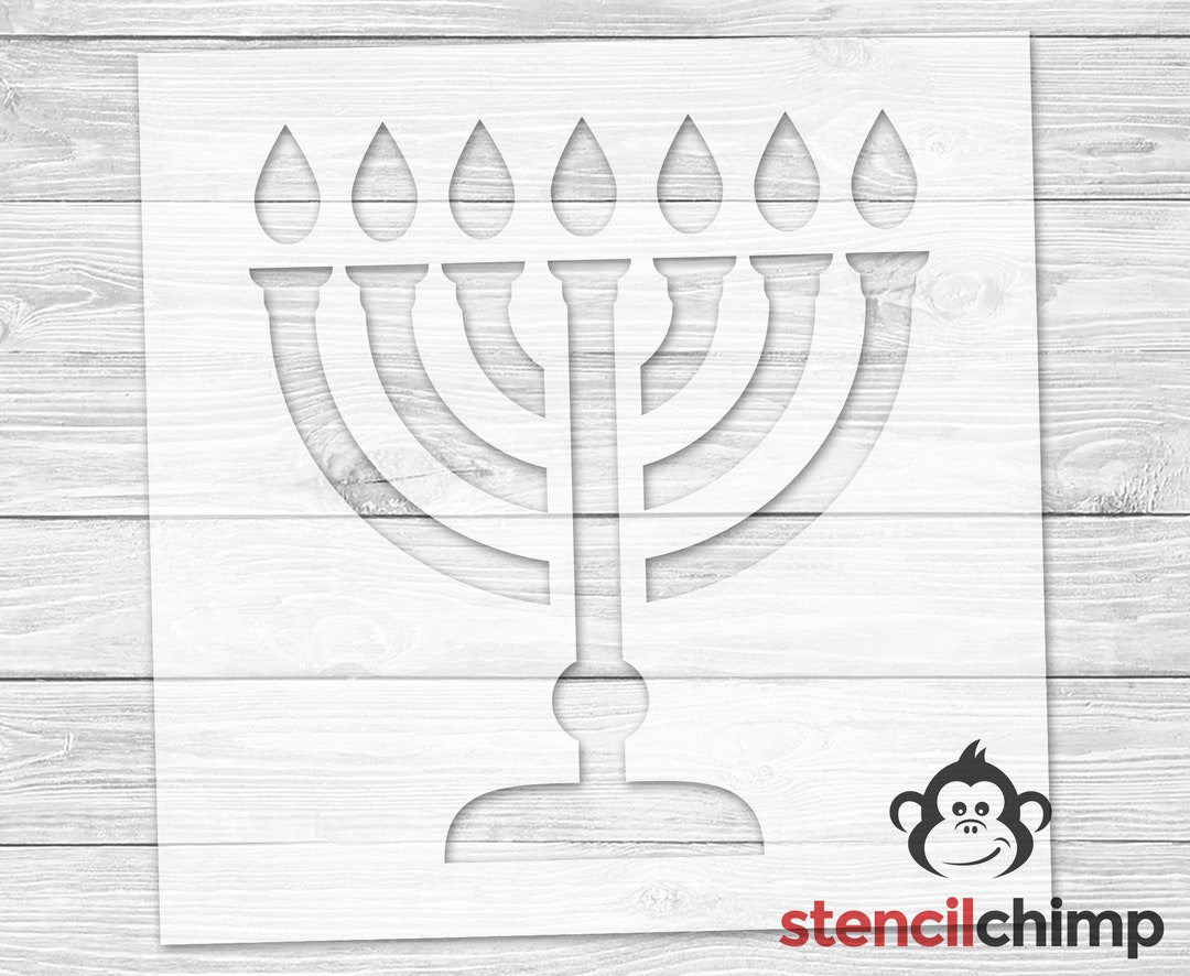 Menorah Stencil, Hanukkah Stencil, Jewish Holiday Stencil, Pallet Art