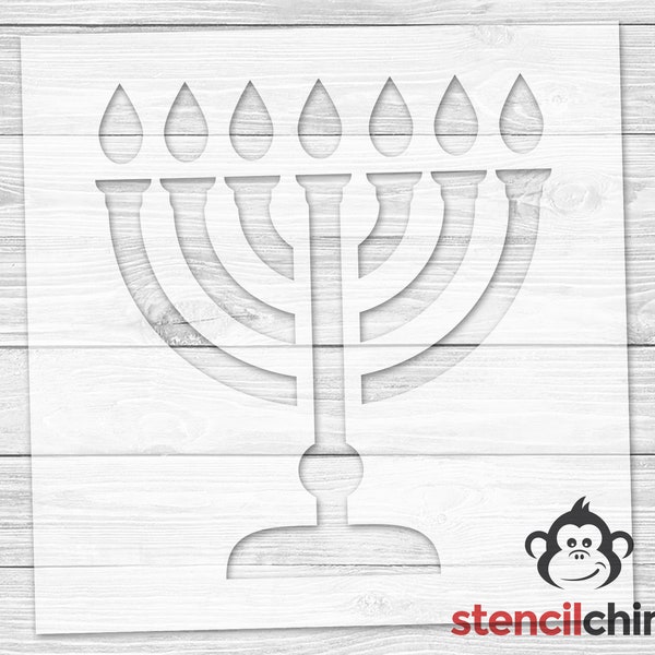 Menorah Stencil, Jewish Holiday Stencil,  Pallet Art Stencil for Wood Sign, 7 Candle Menorah Stencil, Religious Stencil