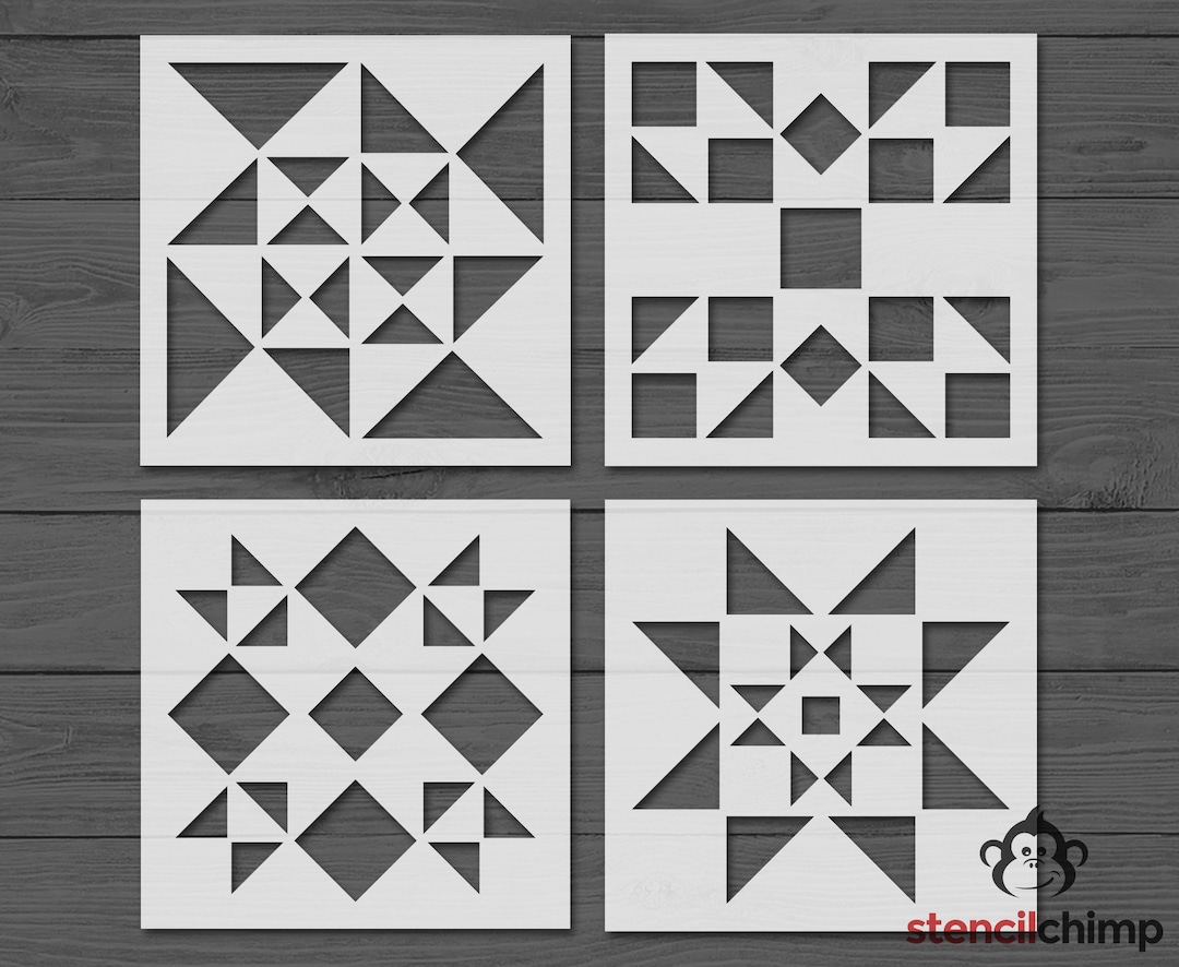Barn Quilt Stencil Bundle, Quilt Block Stencil Set, Reusable or Vinyl