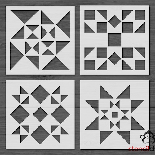 Barn Quilt Stencil Bundle Quilt Block Stencil Set Reusable Etsy