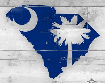 South Carolina State Stencil, Crescent Moon & Palmetto Tree Stencil, SC State Stencil, Palmetto and Moon, DIY Stencil