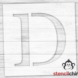 Serif Monogram Letter D Stencil for Custom Wood Signs and Home Decor