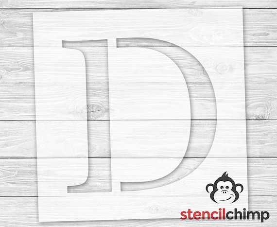 Letter D Stencil for Sign Serif Letter Stencil Monogram - Etsy