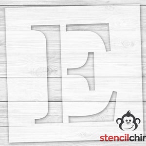 Letter E Stencil for Sign, Serif Letter Stencil, Monogram Letter Stencil, Vinyl, Reusable Plastic, Name Stencil, Wedding Gift, Home Decor