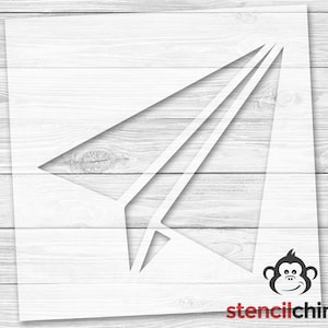 Paper Airplane Stencil | Plane Stencil | Nursery Art | Playroom Stencil | Kid Room Stencil | Paper Plane | Transportation | DIY Art Stencil
