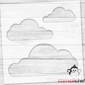 Clouds Stencil | Weather Stencil | Blue Sky Stencil | Puffy Cloud Wall Stencil | Playroom Stencil | Stencil for Kids Room | Andy&#39;s Room