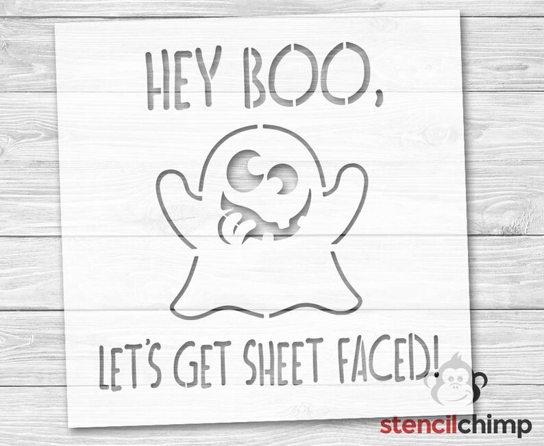 Pallet Art Stencil Halloween Stencil October Fall Stencil Let's Get