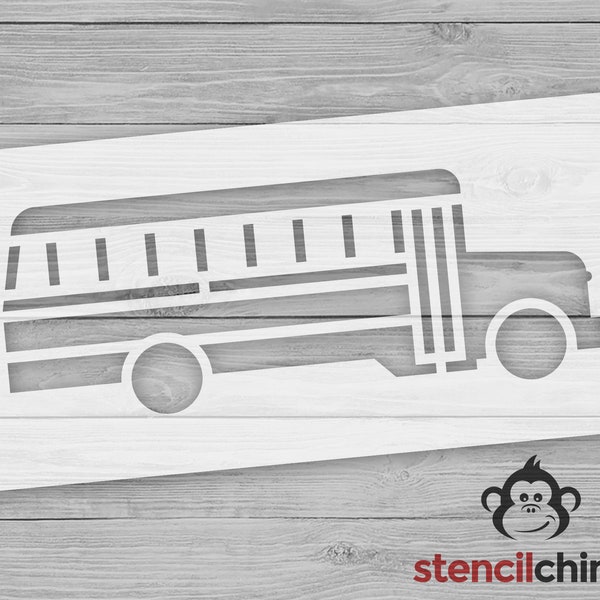 School Bus Stencil, Back to School Sign, Kids Stencil, Education Stencil, Transportation Stencil, Kids Craft