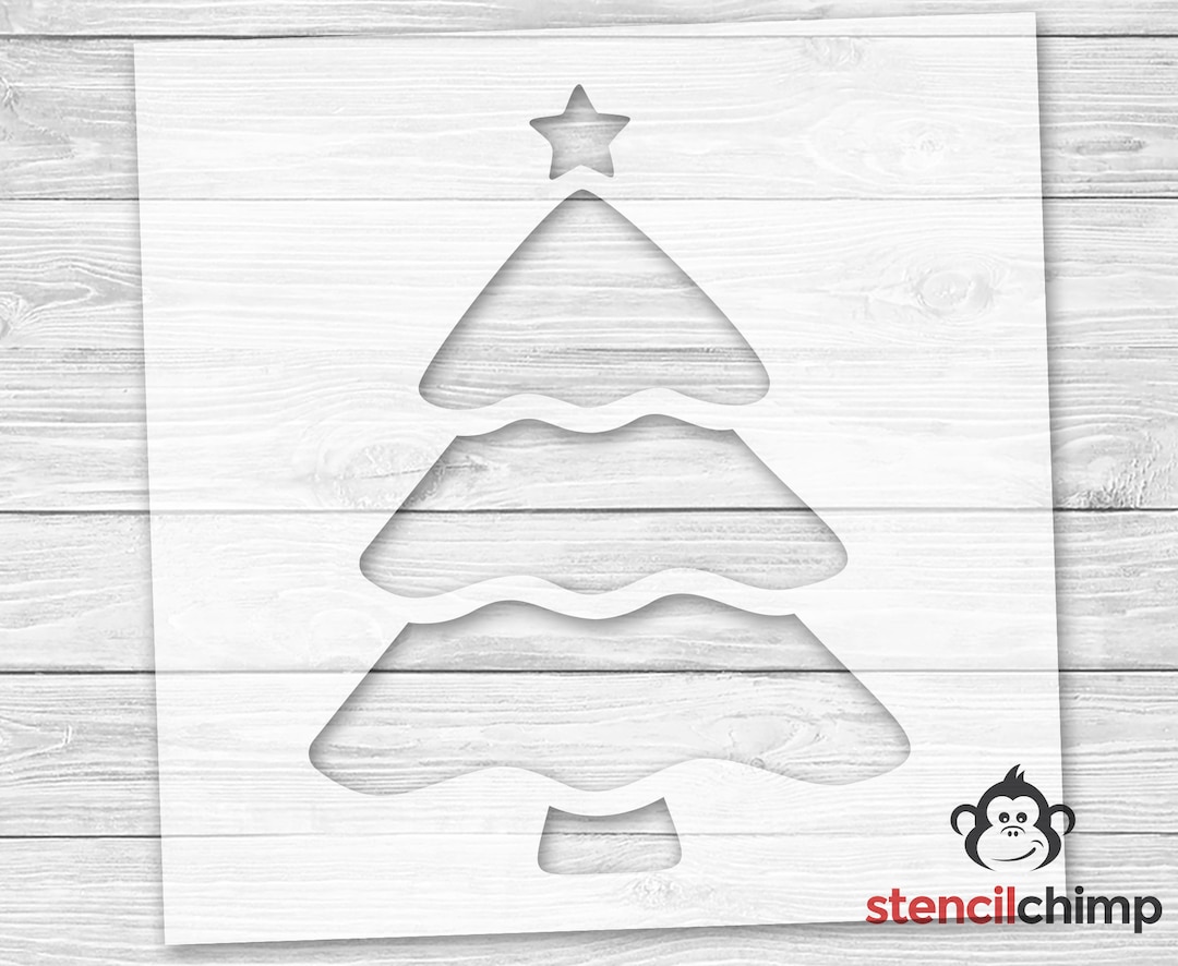 Christmas Tree Stencil, Cute Holiday Stencil, Pine Tree Stencil, Christmas Craft Kit, Xmas