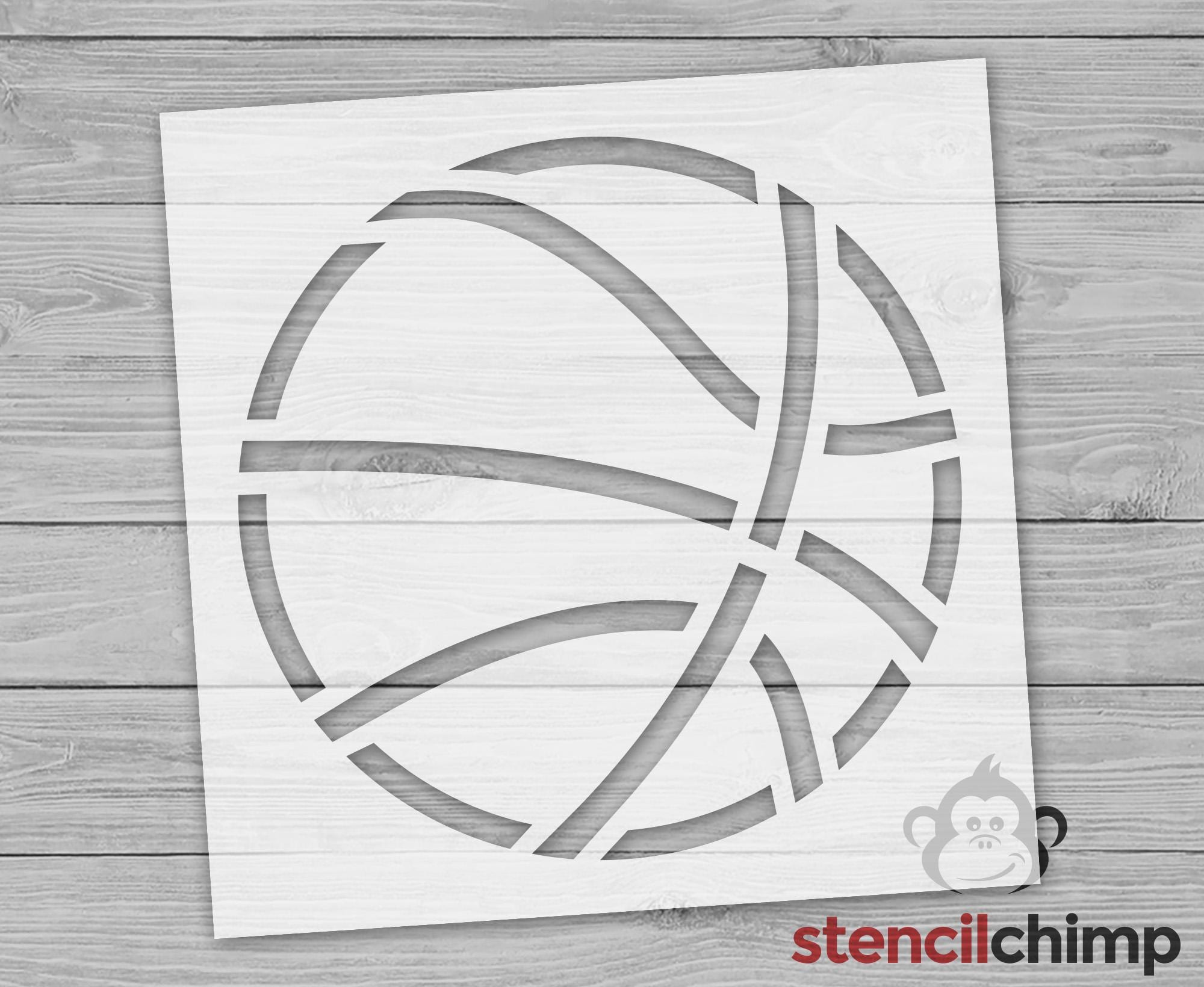 Basketball Outline Stencil, Sports Ball Stencil, DIY Playroom Art Stencil for Sports Fan, Basketball Sports Stencil, Craft for Sports Team