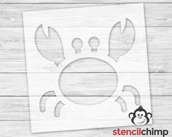 Cute Crab Stencil for Beach House Sign | Ocean Stencil for Wood | Stencil for Beach House Decor | Nautical stencil | Summer Stencil