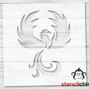 1PC Phoenix Stencils For Painting 11.8x11.8inch Reusable Firebird Drawing Stencil Template