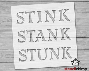 Stink Stank Stunk Stencil, Happy Holidays Stencil, Christmas Stencil for Holiday Sign, Craft Stencil for Christmas, Holiday Decor