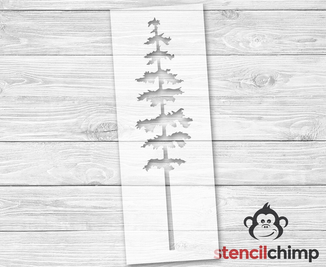 Skinny Tree Stencil | Fir Tree Stencil | Christmas Tree Stencil ...
