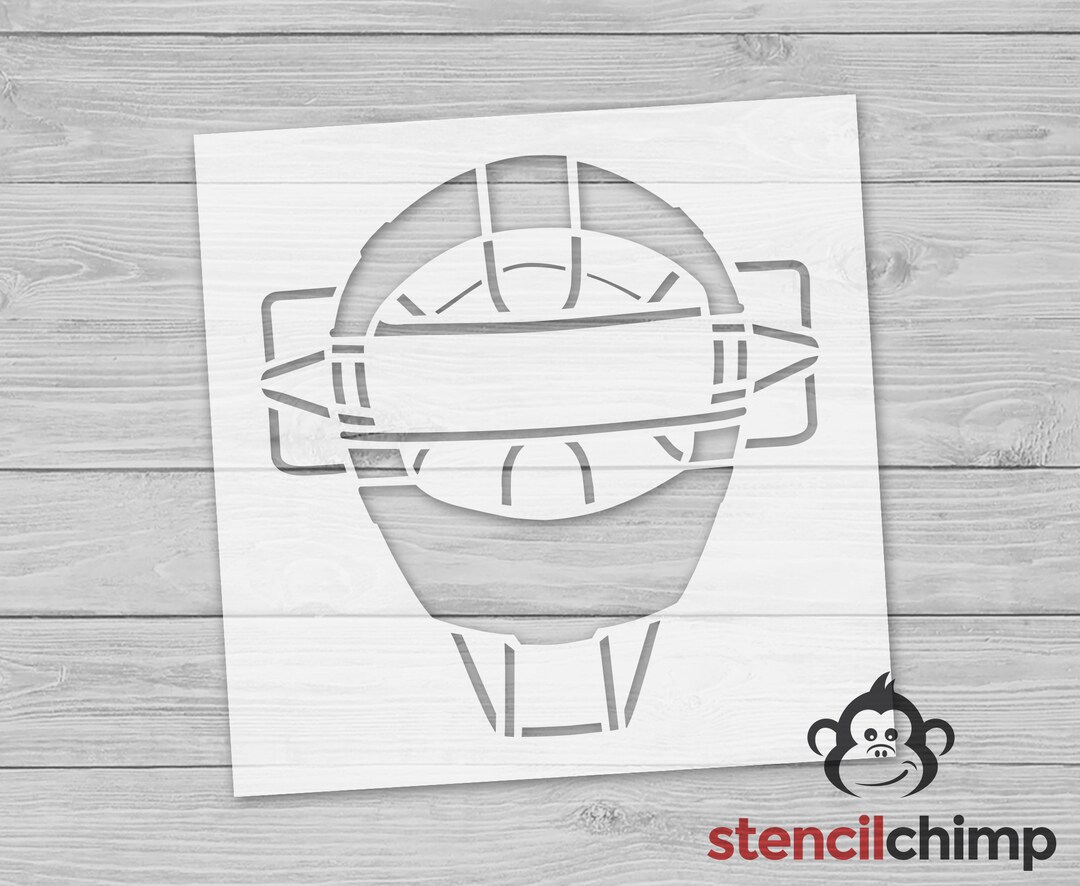 Catchers Mask Stencil Sports Stencil Baseball Stencil Etsy