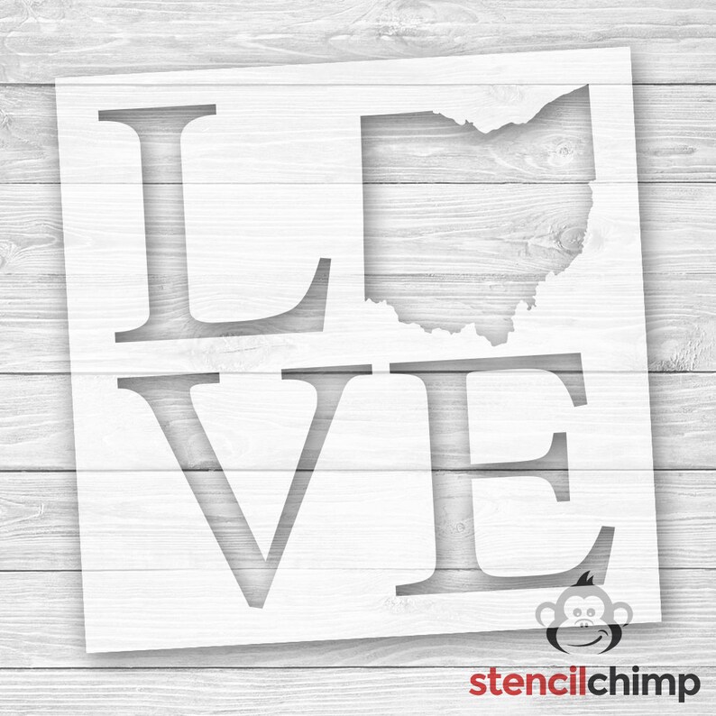 Stencil Ohio State Stencil Love Your Home State Stencil - Etsy