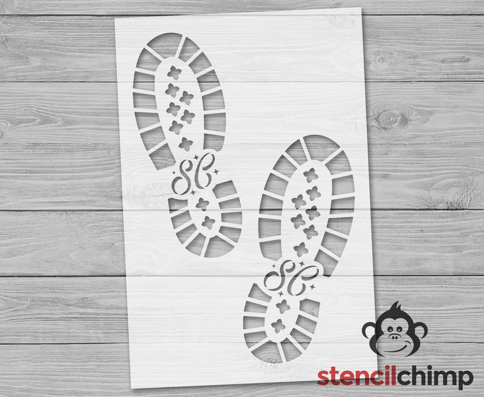 Stencil Santa's Boot Prints Stencil Foot Print Stencil - Etsy