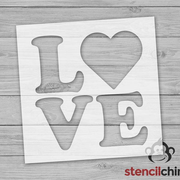 Vintage Love Stencil for Valentine's Day decor, DIY Stencil for Painting, Valentine's Day Craft, Valentine's Box Craft for School, Dance